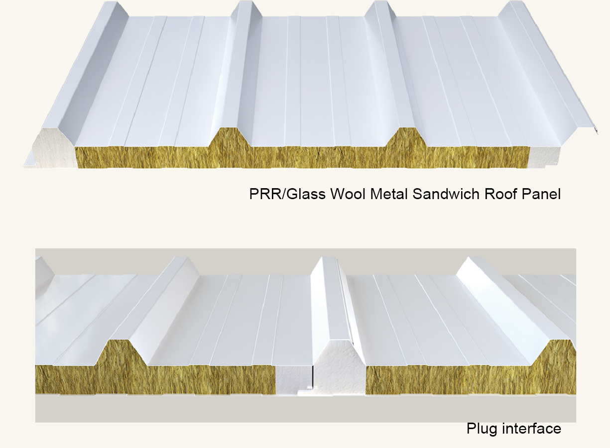 Huashi PRR, glass wool metal sandwich roof panel