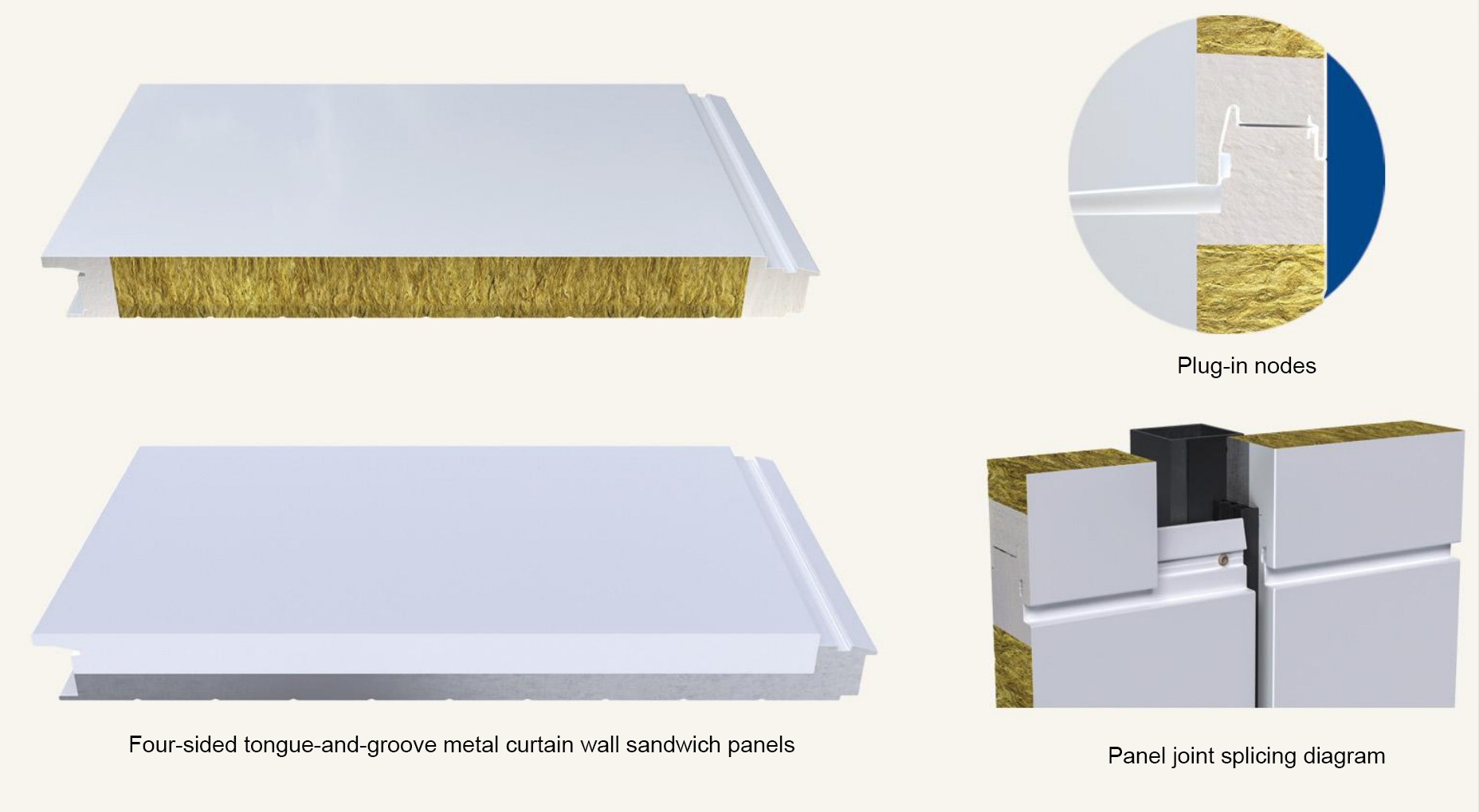 Huaxuan   --Four-Sided Tongue-and-Groove Metal-faced Curtain Wall Sandwich Panel