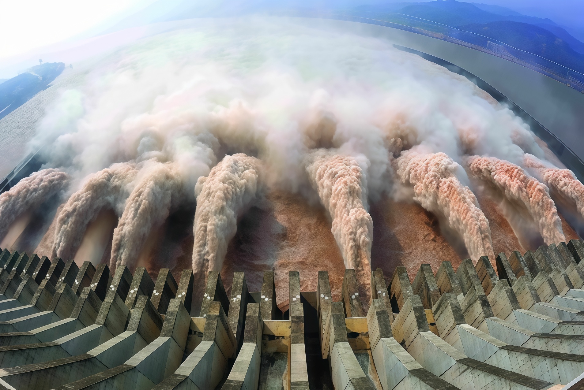 Dam spillway anti-water erosion