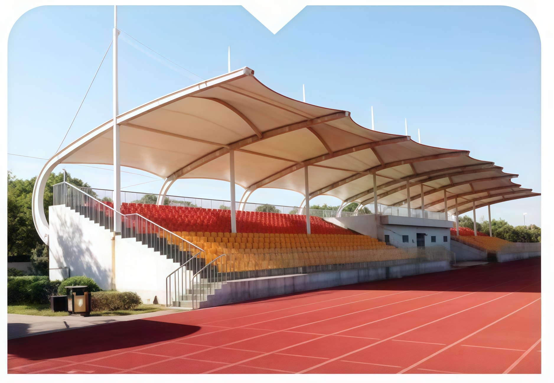 Sports stands are waterproof and weather-resistant