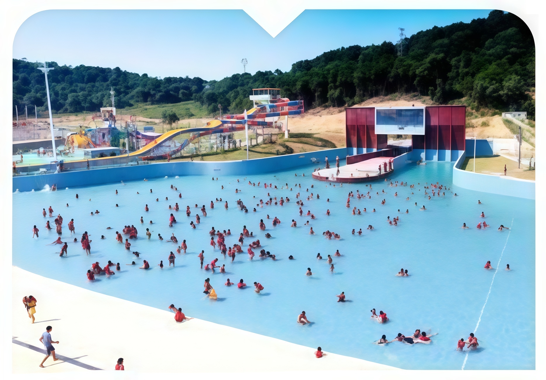 Anti-slip and weather-resistant beach area