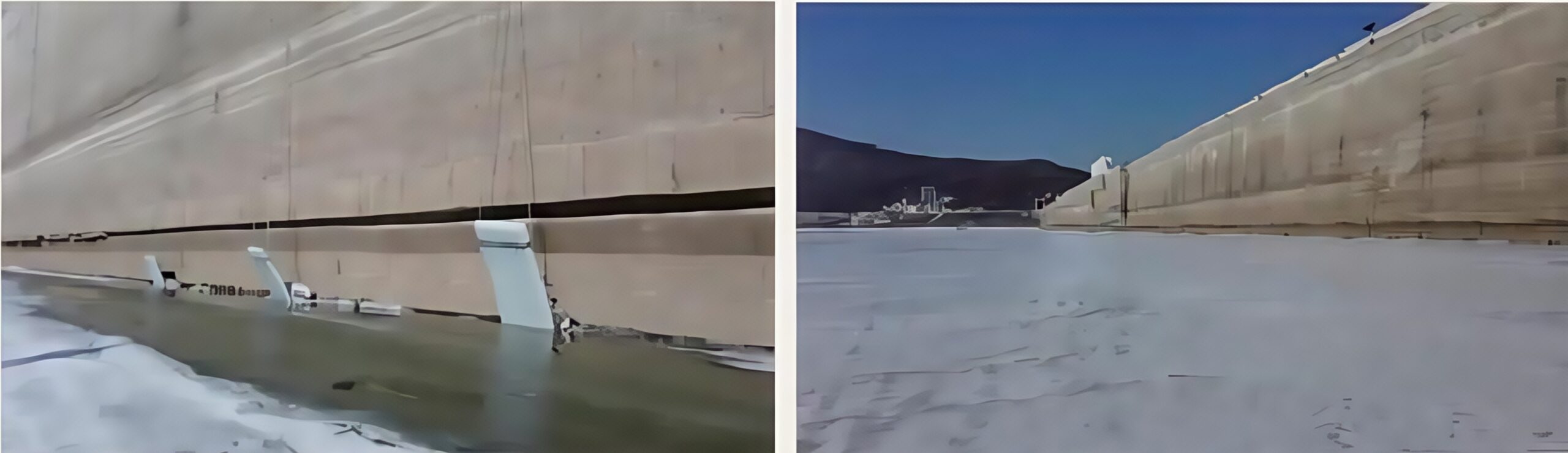 Ice pullout test under actual dam icing conditions