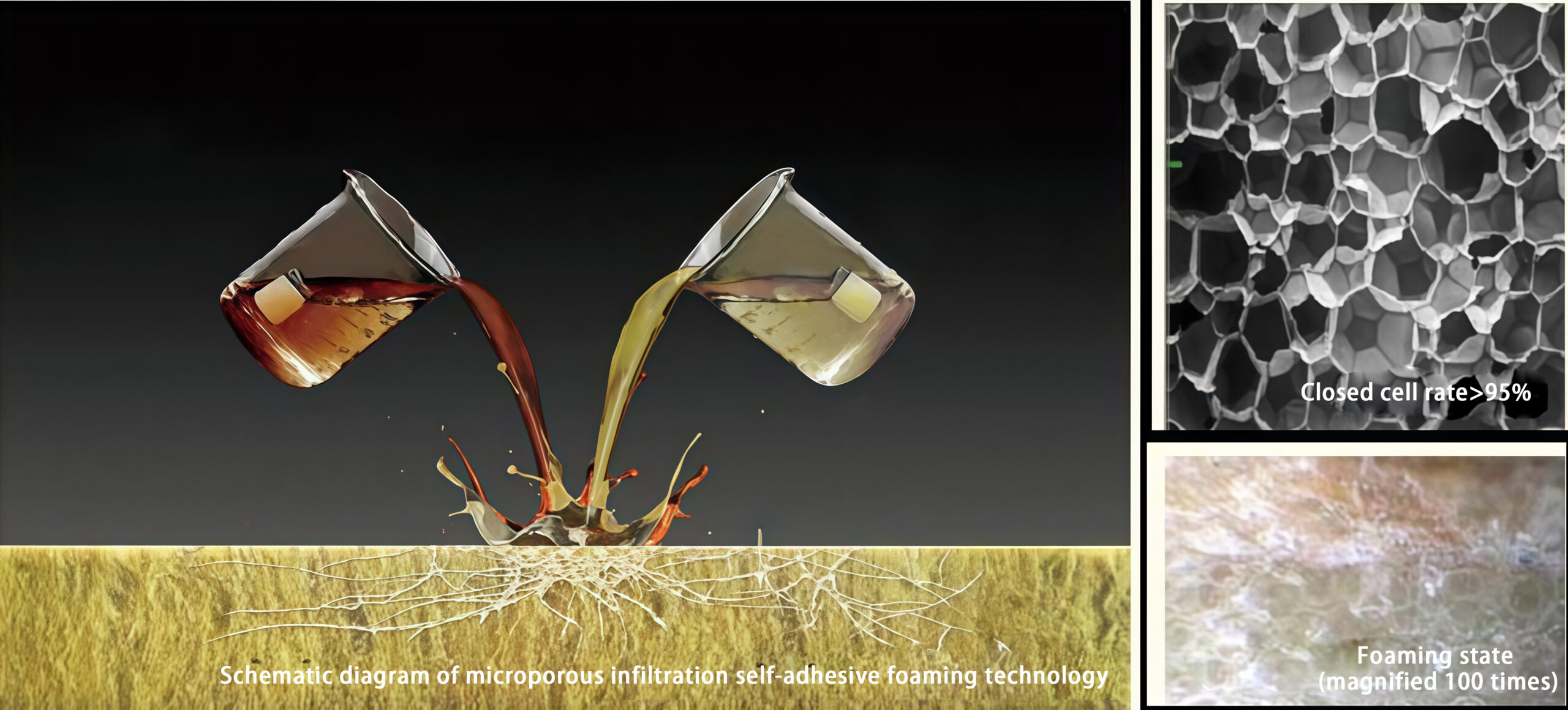 Microporous infiltration self-adhesive foaming technology