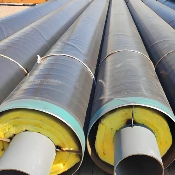 Spray-coiled polyurethane rigid foam insulation pipe composite material