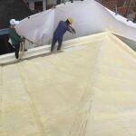 Polyurethane rigid foam spray combination for roofing