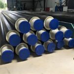 Spray-coiled polyurethane rigid foam insulation pipe composite material