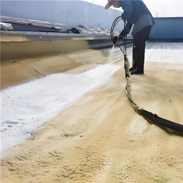 Polyurethane rigid foam spray combination material for floor