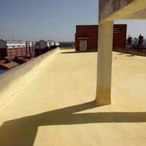 Polyurethane rigid foam spray combination material for floor