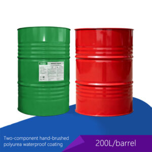 Two-component hand-brushed polyurea waterproof coating